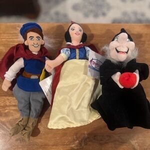 Disney Beanies - Prince Charming, Snow White, Dopey and the Wicked Witch